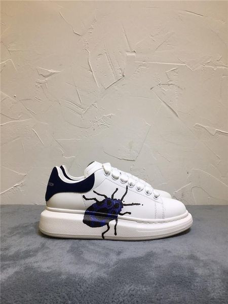 

new high-end brand 3d printing couple white shoes lace-up printing fashion wild casual sports shoes shoes 22, Black