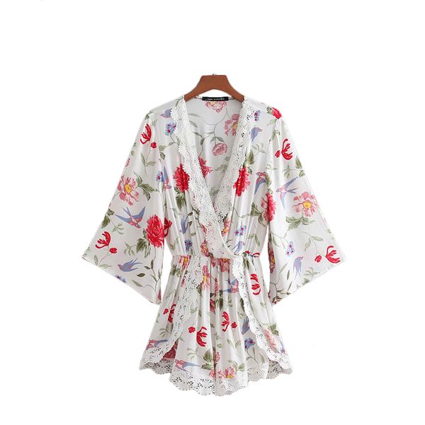 

summer women deep v-neck lace dress splice women casual flower printed lace short dress a-line slim female sundress, Black;gray