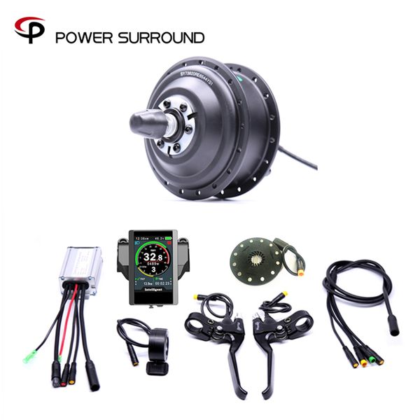 

color display waterproof electric 36v350w front/rear bike conversion kit brushless hub motor wheel bicycle with ebike system