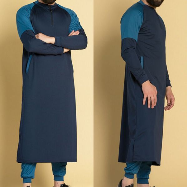 

мужская thawb ближний восток мусульманский арабский халат исламское платье кафтан дубай макси тобе кафтан свободного покроя кафтан, White;black