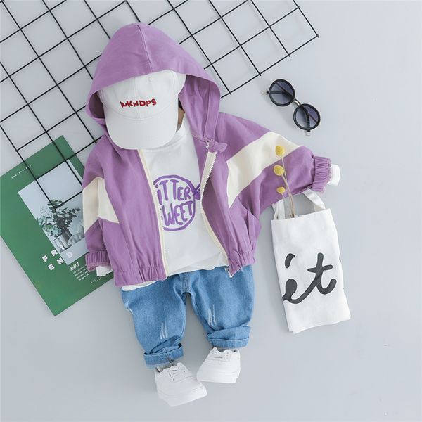 

hylkidhuose 2019 autumn baby girls clothes suits toddler infant clothing sets hooded coats t shirt pants children casual costume, White