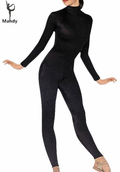 

плюс размер женщины lycra spandex полный тела водолазка bodysuit black second skin tight костюмы танцевальная одежда с длинным рукавом комби, Black;red