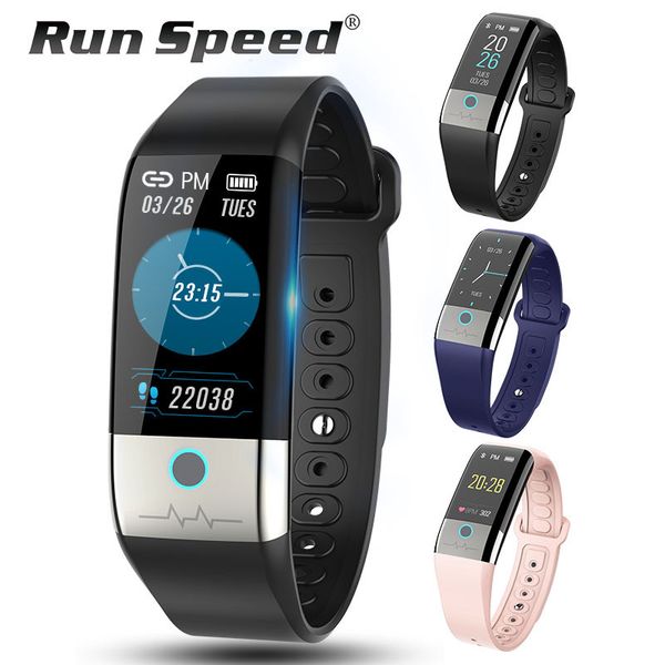 

run speed x1 smart watch ecg + ppg hrv blood pressure heart rate monitor activity tracker men ip67 waterproof sport smartwatch, Slivery;brown