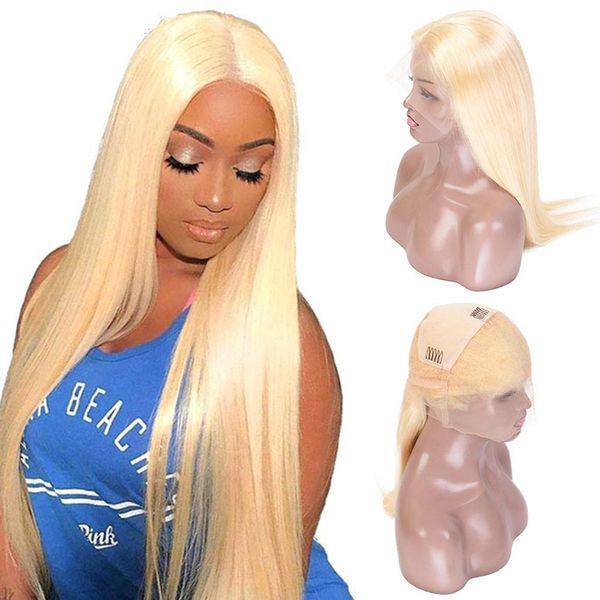 

natural long straight 613 full lace wigs lace front human hair wig 100% unprocessed brazilian malaysian peruvian indian for black women, Black;brown