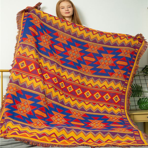 

american vintage throw blanket backrest towel tapestry sofa covers cobertor dust cover air conditioning geometric bed blankets