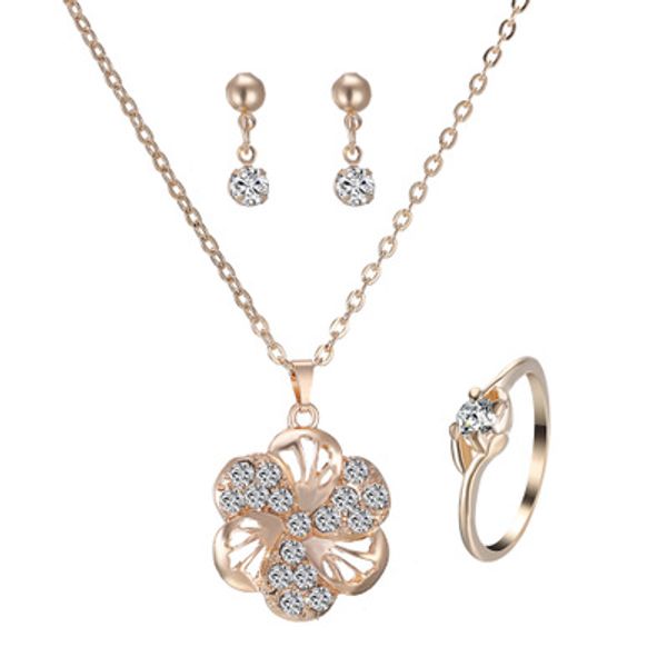 

romantic charm love heart colar jewelry set gold pendant necklace for women girl wedding party engagement fashion jewelry gift o, Silver