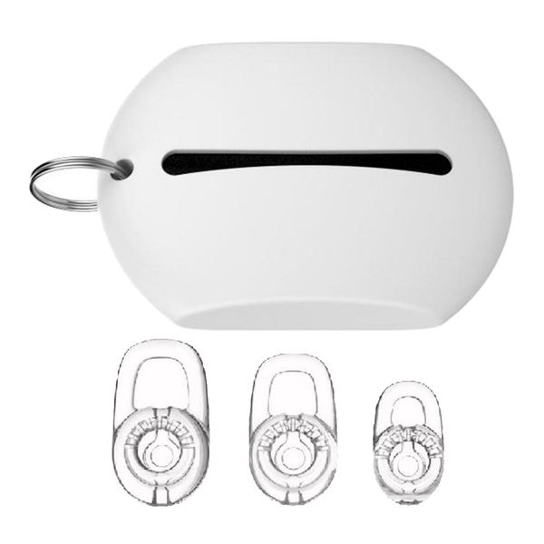 

in ear headset earbuds tip cover silicone earplug + storage for plantronics