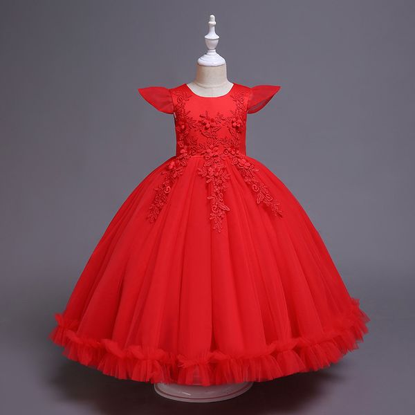 

new princess dress for girls children clothes, Red;yellow