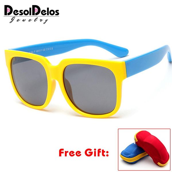 

square kids polarized sunglasses child sun glasses baby vintage eyeglasses outdoor goggles infantil oculos de sol with case nyosv, Blue