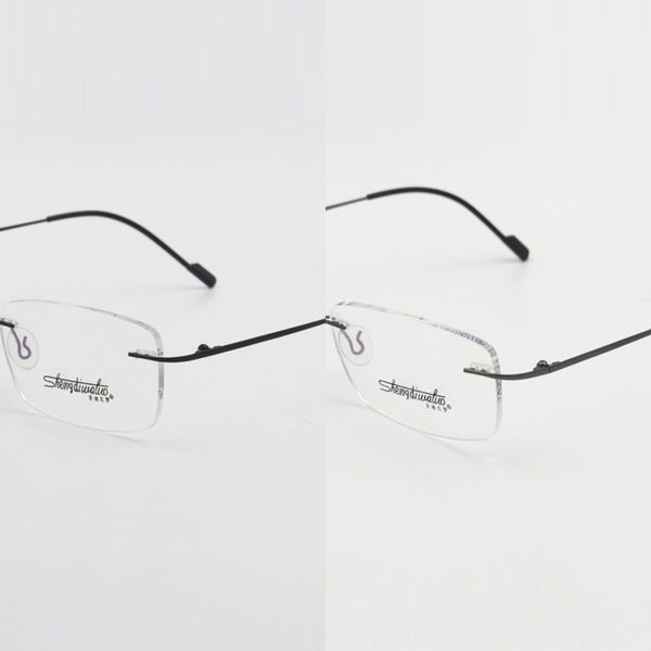 

danyang frame men's business ultra light ultra-elastic frameless myopia glasses myopia glasses optical frame 8 holes, Silver