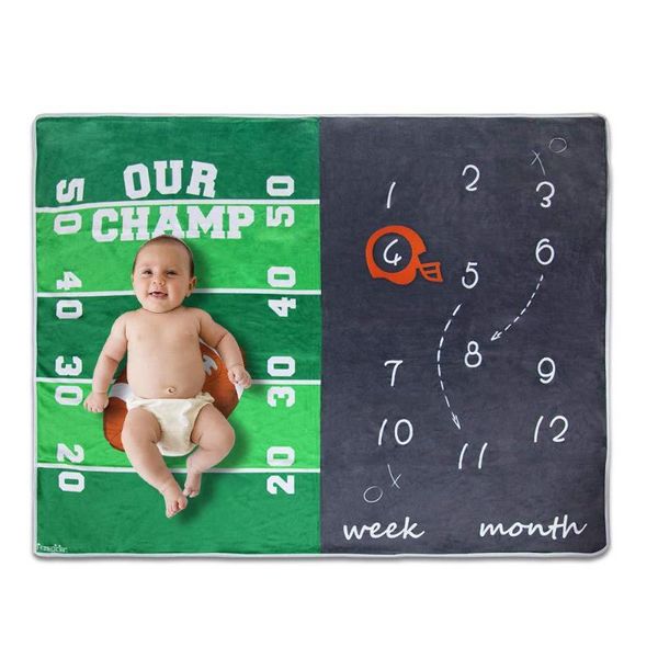 

blankets & swaddling baby milestone blanket pography football