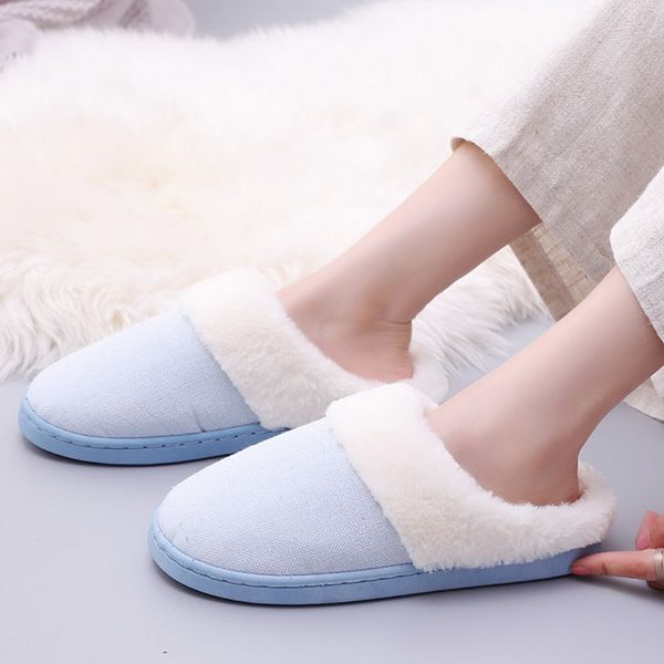 

shujin casual non-slip slippers fluffy fur slippers warm home soft and warm house shoes slip on house, Black