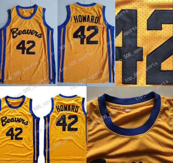 

мужские teen wolf beavers 42 scott howard gold 100% сшитые баскетбольные майки s-xxxl оптовый заказ смешивания быстрая доставка, Black