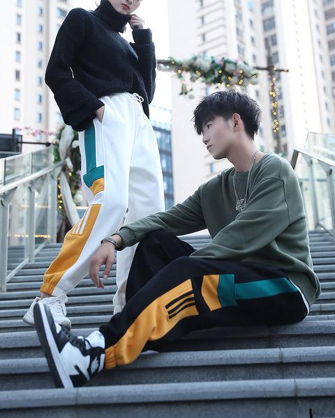 

mens jogger pants sports pants winter simple casual fashion mens designer new 2019 winter arrival mens brand sports active joggers pants, Black