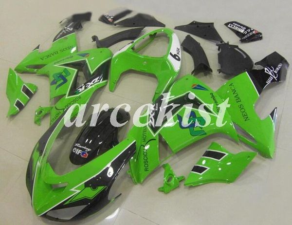 

new abs motorcycle fairings kits fit for kawasaki ninja zx-10r 2006 2007 06 07 body set custom green gloss