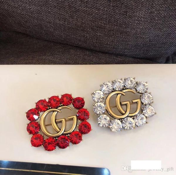 

2019new arrival letters brooch copper designer brooch suit lapel pin european brand jewelry fast shipping, Gray