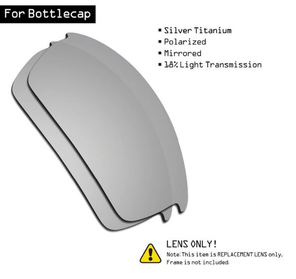 

smartvlt polarized sunglasses replacement lenses for bottlecap - silver titanium