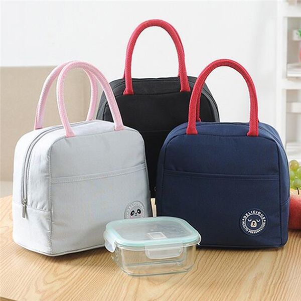 

waterproof portable picnic bag lunch bag for women kids thermal for lunch thermal insulation box, Blue;pink