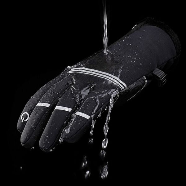 

men's winter warm gloves black touch screen windproof waterproof outdoor sport