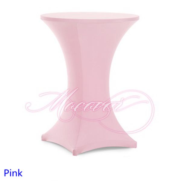 

pink colour colour table cover cocktail table cloth lycra high bar linen wedding party l decoration on sale