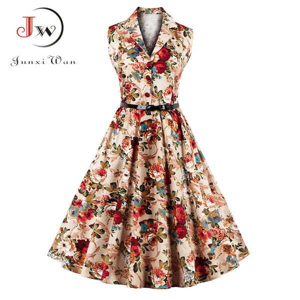 

s~4xl summer women retro dress audrey hepburn floral 50s 60s vintage swing robe rockabill party dresses female vestidos wq0983, Black;gray