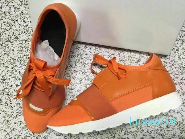 

fashion man woman casual shoes designer sneaker genuine leather mesh pointed toe race runner shoes outdoors trainers with box us5-12 l30, Black