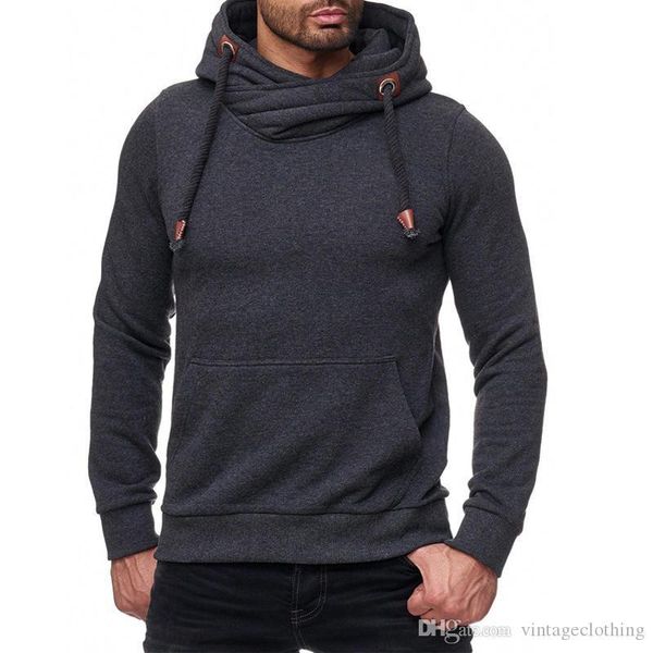 

mens new style winter hooded sweatshirts hoodies long sleeve fashion solid black gray slim fit sweatshirts
