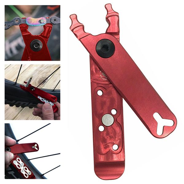 

bicycle tool wolf tooth components combo masterlink pliers red arms with black bolt outdoor cycling repair tool