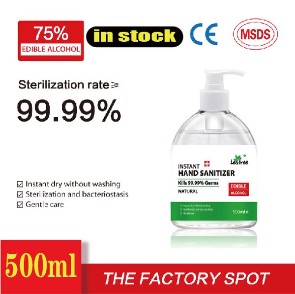 

500ml Portable Hand Sanitiser Gel Kills 99.9% Bacteria Hand Sanitizer Portable Disinfection Spray Liquid Hand Soap DHL shipping
