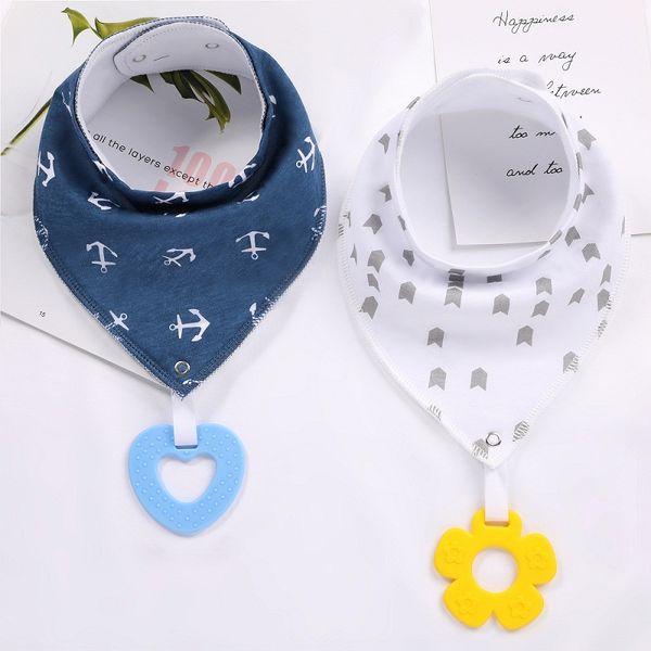 

Baby Bandana Drool Bibs Unisex for Teething and Drooling - 6 Pack Super Soft Absorbent Cotton Bibs,Teething Toys Set Toddler Bab