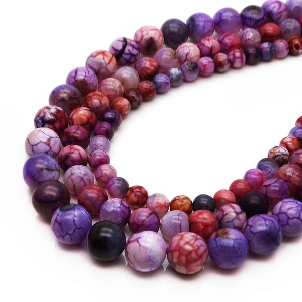 

natural salmon pink stone fire dragon vein agate pear 6 8 10mm beads handmade diy production bracelet jewelry loose beads accessories, Black