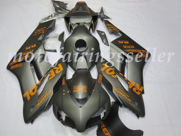 

oem quality new abs full fairings kits fit for honda cbr1000rr (2004-2005) cbr1000rr 04 05 bodywork set matte grey orange