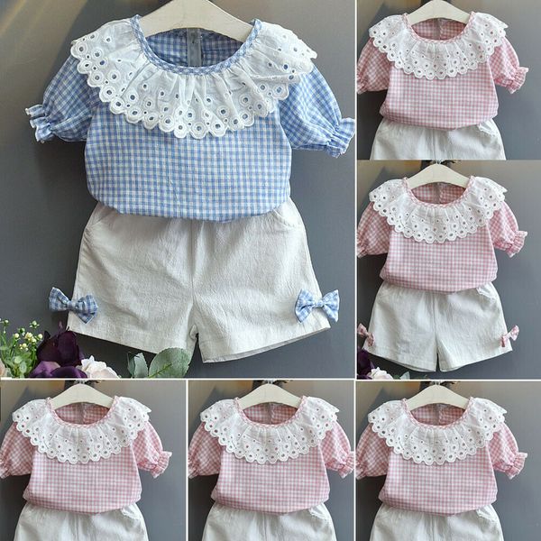 

pudcoco girl suit us summer toddler baby girl clothes princess +pants shorts outfit set 2y-7y, White