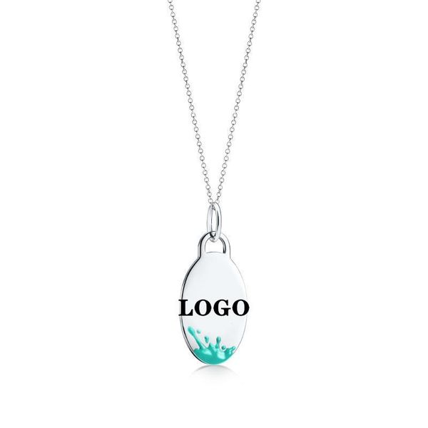 

t home egg-shaped item female chain enamel blue heart pink heart black egg-shaped clavicle chain fashion ins recommended pendant