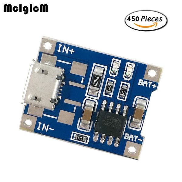 450 pcs lp4056 1a lipo placa de carregamento da bateria módulo de carregador de bateria de lítio diy porto mic mr usb venda quente freeshipping