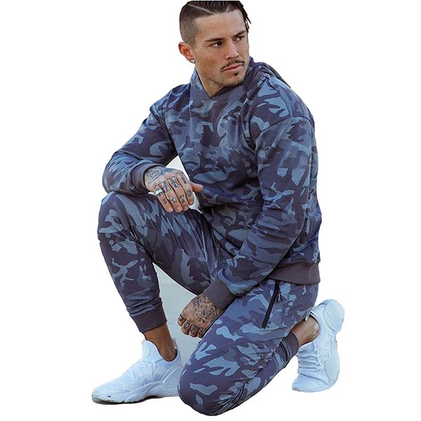 

men's tracksuits sportswear leisure running suit camouflage couple sports outdoor fitness clothing sets male tracksuit men 2 piece set, Gray