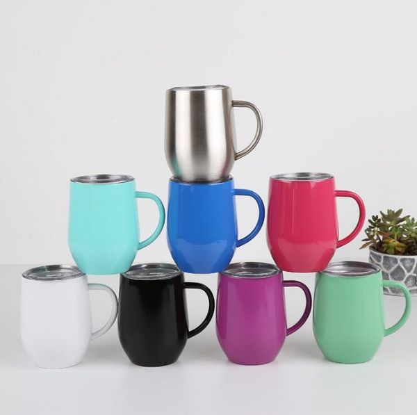 

cup wine glass with handle stainless steel mug egg shaped wine travel beer mugs tumbler u-shaped travel beer 12 oz egg cup 222