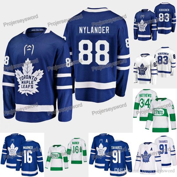 

2019 Draft Toronto Maple Leafs Jersey 88 William Nylander 83 Mikko Kokkonen 31 Frederik Andersen 44 Morgan Rielly Zach Hyman Hockey Jerseys