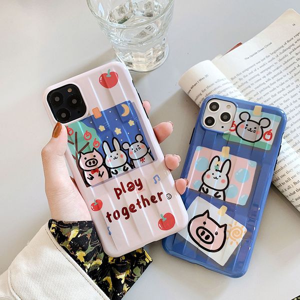

for iphone 11 pro phone case xs max xr cute cartoon animal 6 7 8 x plus pattern overlay soft cell phone cases