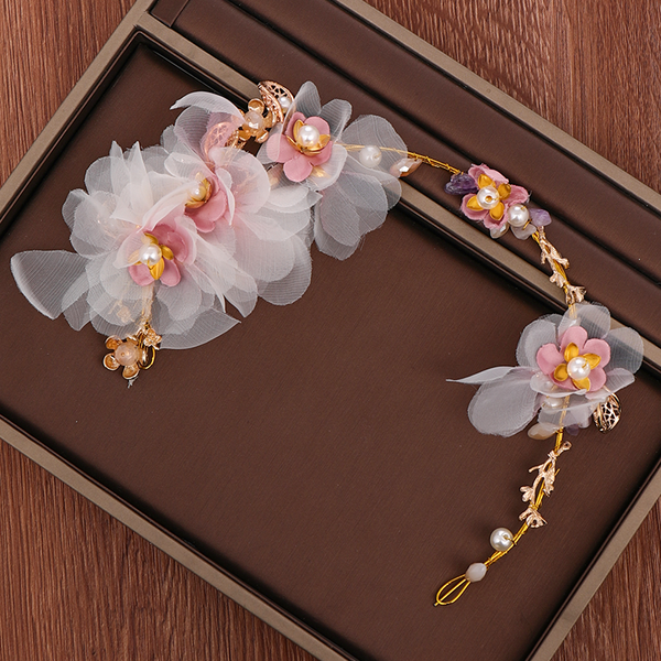 

handmade purple flower pearl оголовье аксессуары для волос невесты tiara для ювелирных изделий женщины золото оголовье свадебные головной уб, Golden;white
