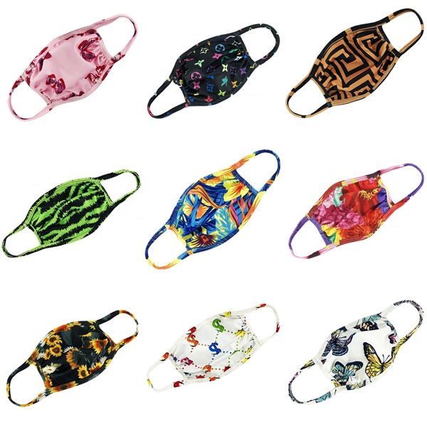 

washable face mask elastic mascherine mouth masks camo print designer printed 2 layer earloop dust filtrition face mask for man #238, Black