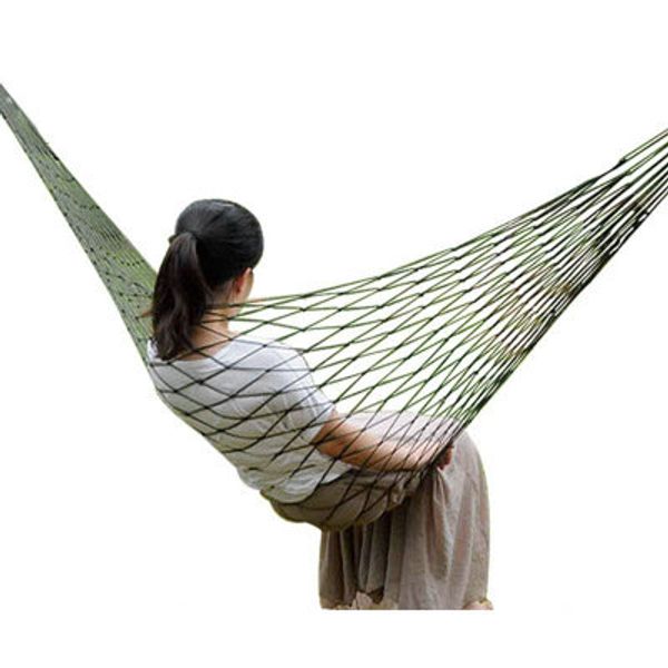 

promotion 150kg single mesh garden hammock portable travel camping nylon rope hammock swing autumn lazy chair outdoor
