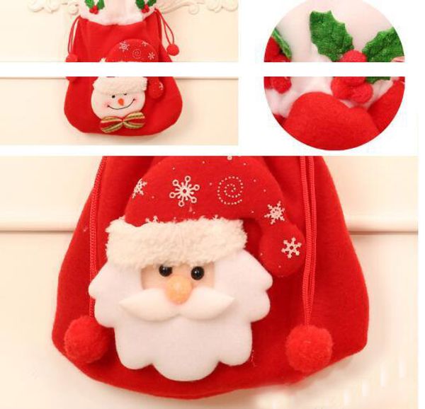 

3 styles merry christmas handbag festive cute santa claus snowman candy gift bags cookie packaging bags party storage package an2918