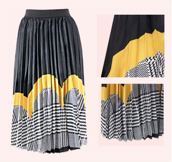 

женщина летние платья мода letters печать сыпучие платье elestic талии плиссированные юбки девушки длинные юбки платье партии одежда подарки, White