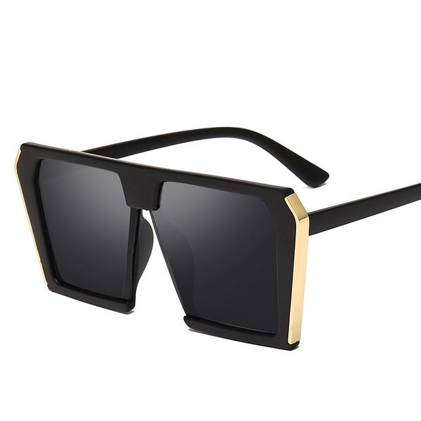 

2019 new oversized sunglasses women big frame square flat sun glasses female men vintage mirror shades uv400 z236, White;black