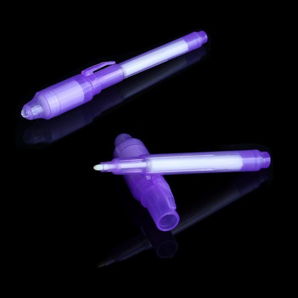 

big head luminous light pen magic purple 2 in 1 uv light combo drawing invisible ink pen learning education toys for children