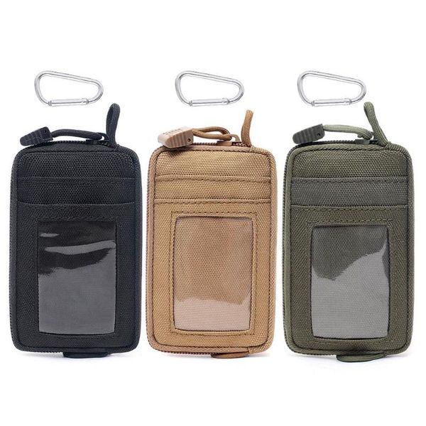 

outdoor waterproof card bag portable mini coin wallet w/ climbing carabiner