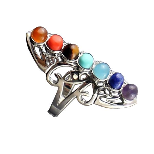 

antique adjustable natural crystal agate gemstone beads finger ring, Golden;silver