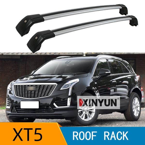 

2pcs roof bars for cadillac xt5 2016 2017 2018 2019 2020 suv aluminum alloy side bars cross rails roof rack luggage