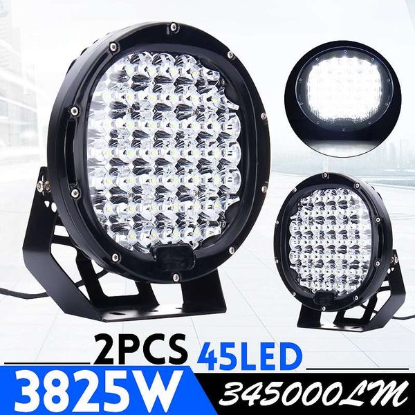 

1 пара 9-дюймовый led черный автомобиль spotlight + flood объектива фары дальнего света фар по 3825w с backet для внедорожников грузовик off